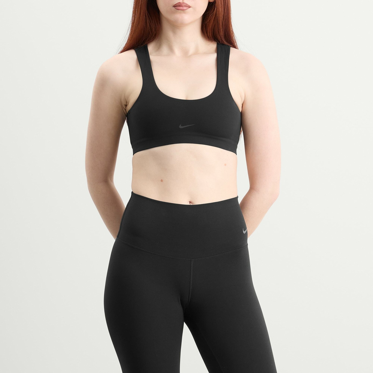 Nike Women's Zenvy Light Support Bra Top in Black/Cool Grey