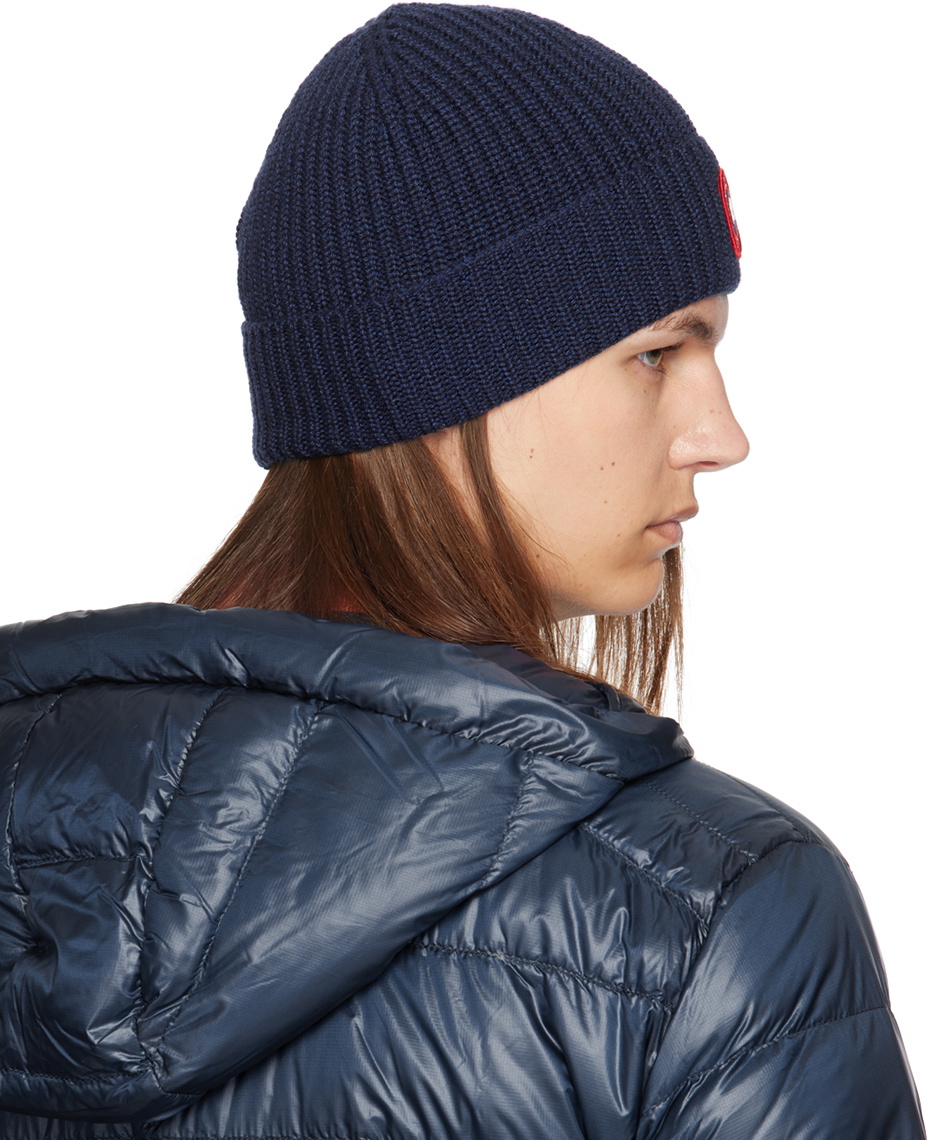 Canada Goose Dark Blue Cable Knit Beanie Canada Goose Cable-knit wool beanie - Blue - Women|5261L67 main image 3