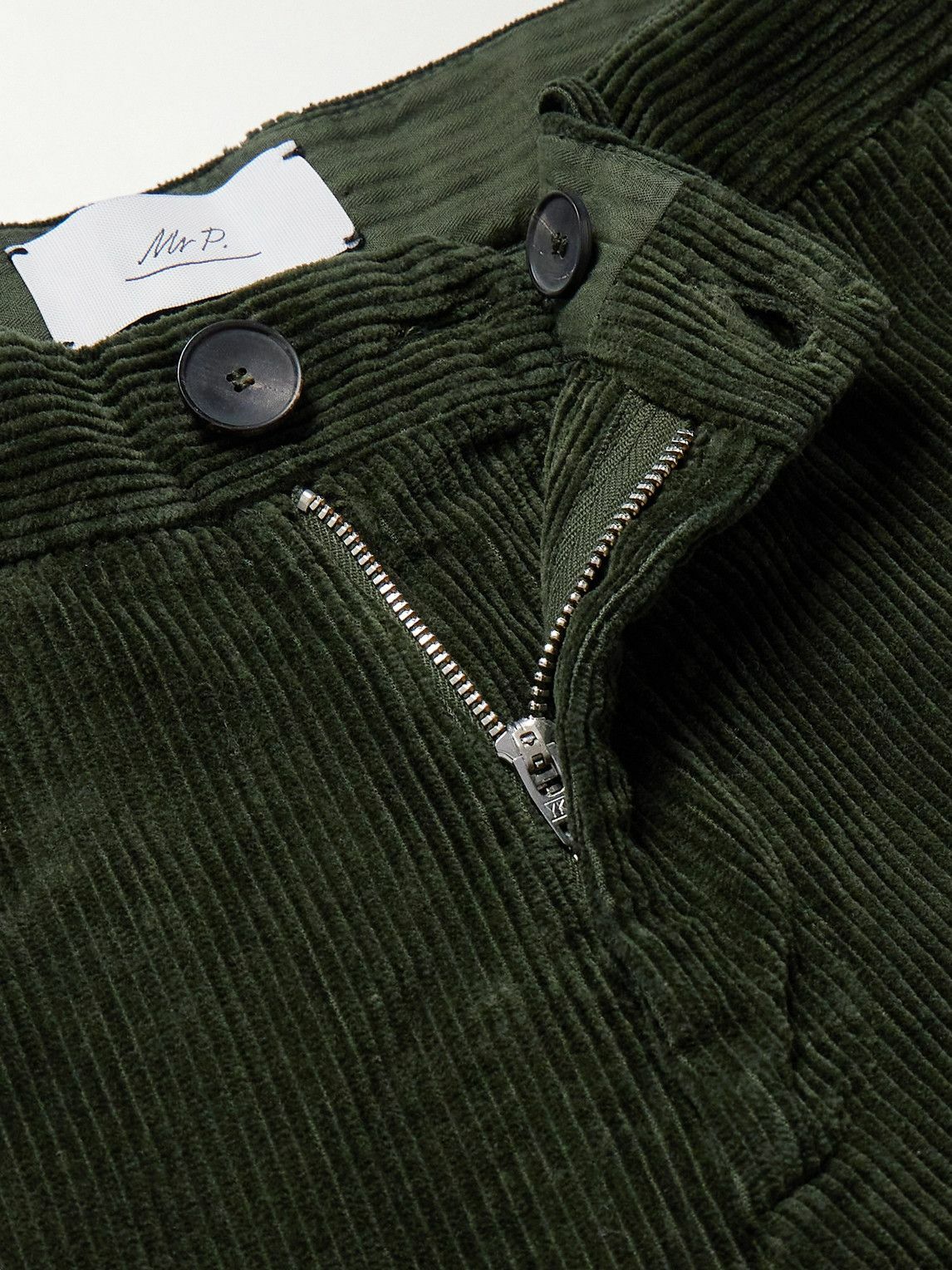 Mr P. - Phillip Straight-Leg Cotton-Corduroy Trousers - Green