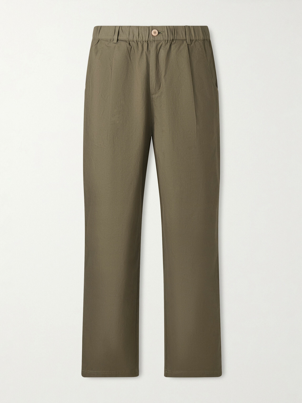 Folk - Straight-Leg Cotton-Blend Ripstop Trousers - Green