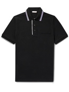 Valentino - Logo-Embossed Cotton-Piqué Polo Shirt - Black