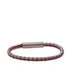 Marni Men's Leather Tab Bracelet in Red/Graphite