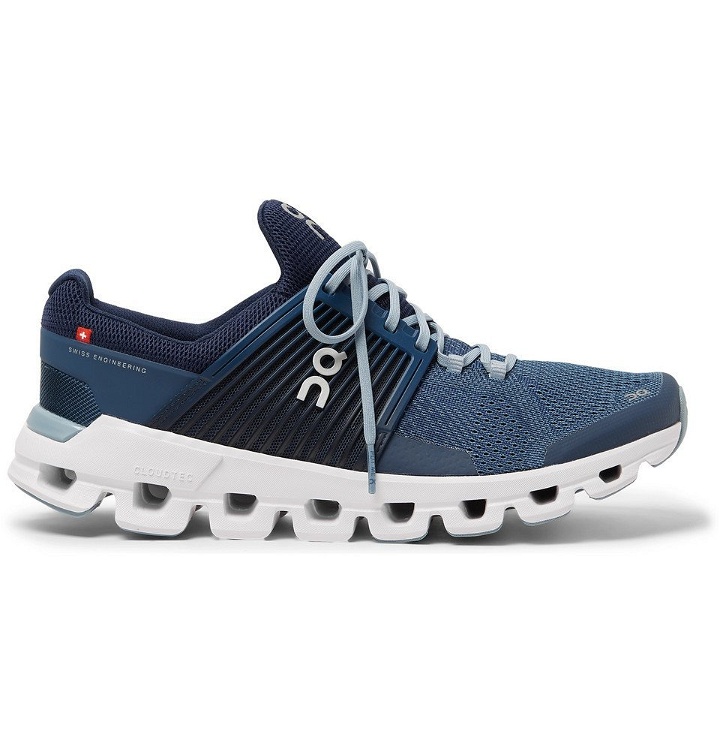 Photo: On - Cloudswift Rubber-Trimmed Mesh Running Sneakers - Blue