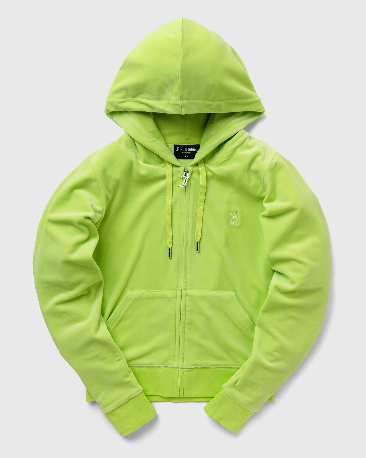 Juicy Couture Classic Velour Robertson Zip Hoodie Green Zippers