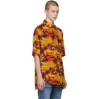 Balenciaga Orange Norm Fit Hawaiian Shirt