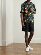 Sunspel - Camp-Collar Printed Cotton-Voile Shirt - Blue