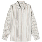 Wood Wood Men's Aster Fun Pinstripe Shirt in 90'S Stripe