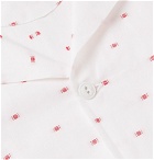 Pop Trading Company - Hugo Camp-Collar Embroidered Cotton and Linen-Blend Shirt - White