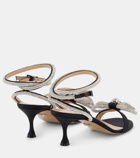 Mach & Mach Double Bow embellished satin sandals