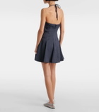 Staud Leone linen-blend denim minidress