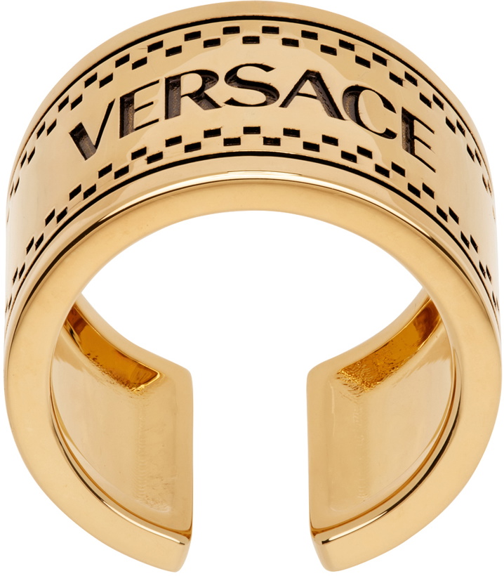 Photo: Versace Gold 90s Vintage 'Versace' Logo Ring