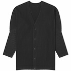 Homme Plissé Issey Miyake Men's Pleated Cardigan in Black