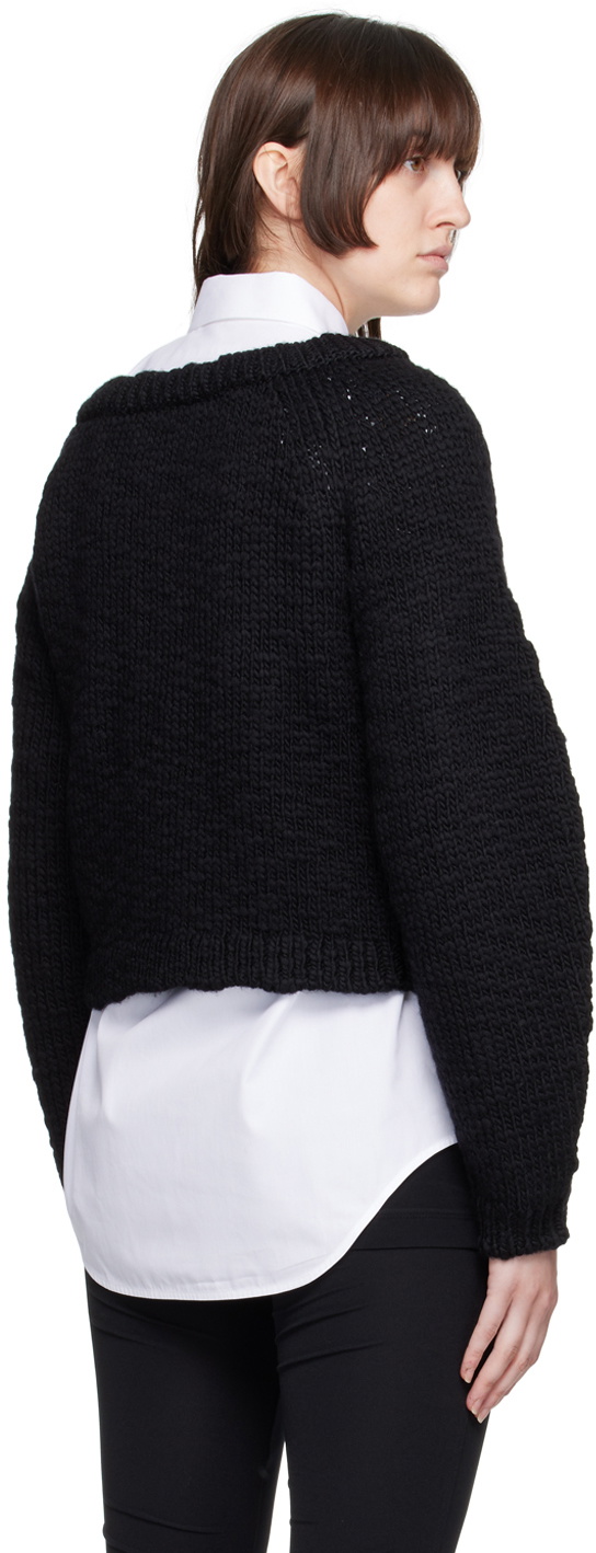 Helmut Lang Black OffTheShoulder Sweater Helmut Lang