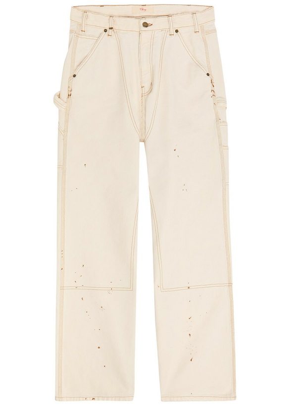 Photo: Cherry Los Angeles Carpenter Paint-splatter Canvas Cargo Trousers White