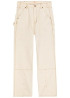 Cherry Los Angeles Carpenter Paint-splatter Canvas Cargo Trousers White