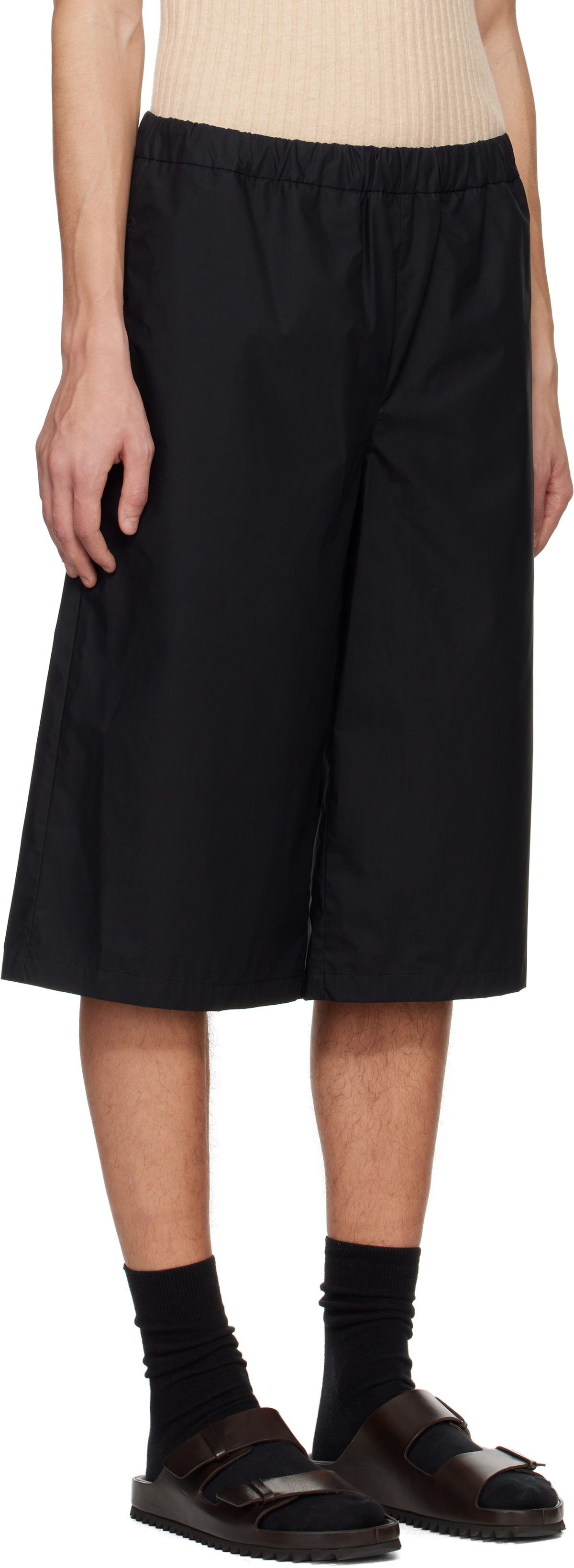 Rier Black Popeline Bermuda Shorts