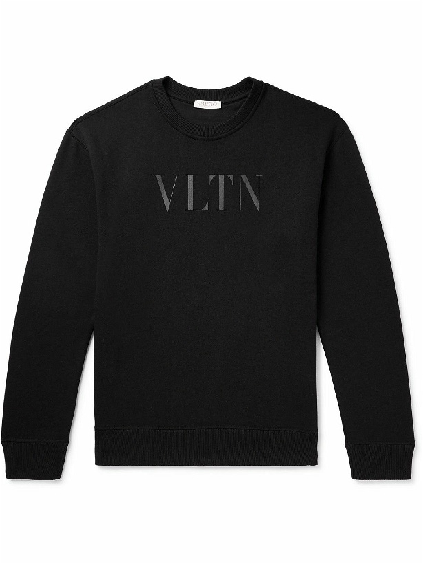 Photo: Valentino Garavani - Logo-Print Cotton-Jersey Sweatshirt - Black