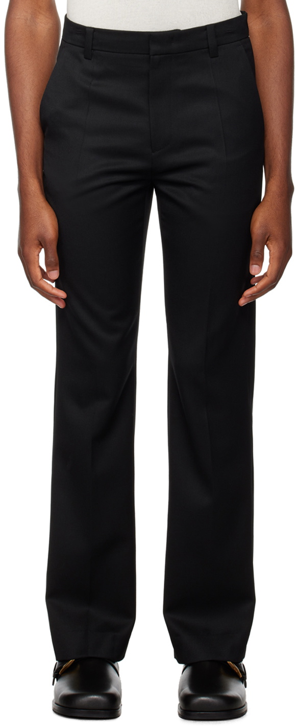 System Black Pleated Trousers System