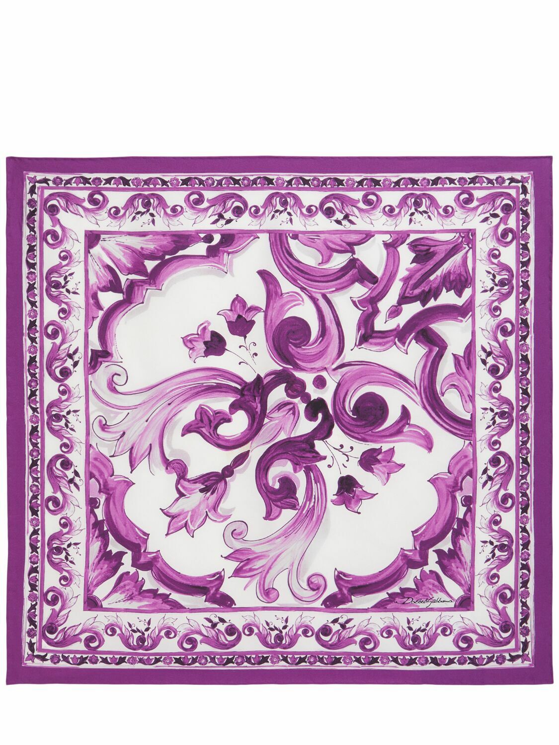 マフラー・ストール DOLCE & GABBANA PRINTED SILK FOULARD Dolce&Gabbana Floral Chain Foulard Silk Scarf | Neiman Marcus