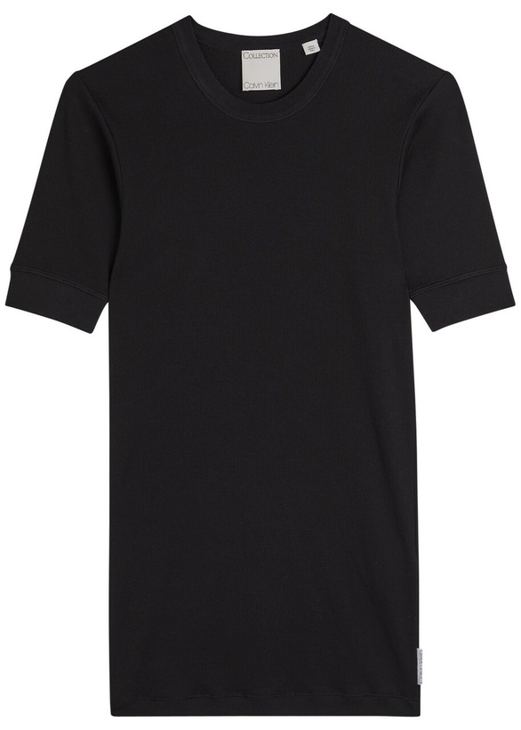 Photo: Calvin Klein Aubriella Ribbed Stretch-cotton T-shirt Black