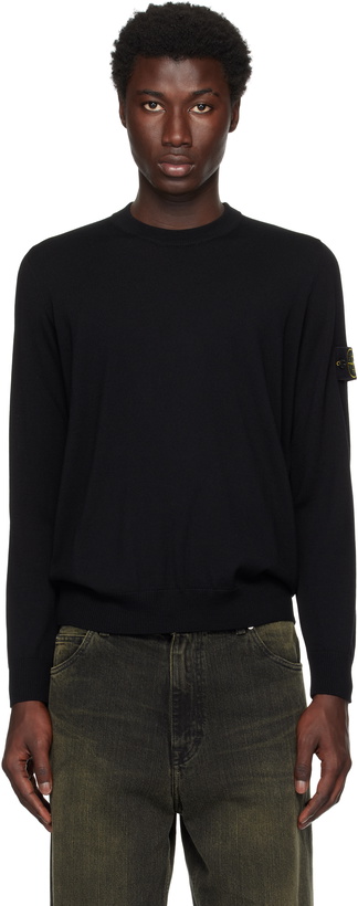 Photo: Stone Island Black 5100045 Light RWS Geelong Wool Sweatshirt