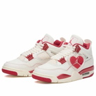 Air Jordan Women's 4 'Love Letter' Sneaker in Pale Ivory/Sierra Red/Tough Red