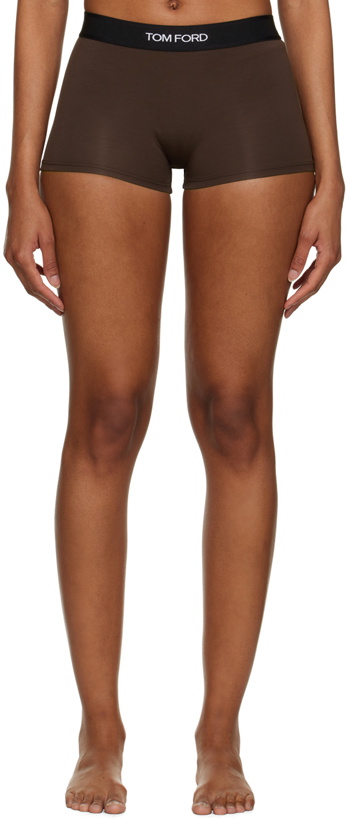 Photo: TOM FORD Brown Signature Boy Shorts