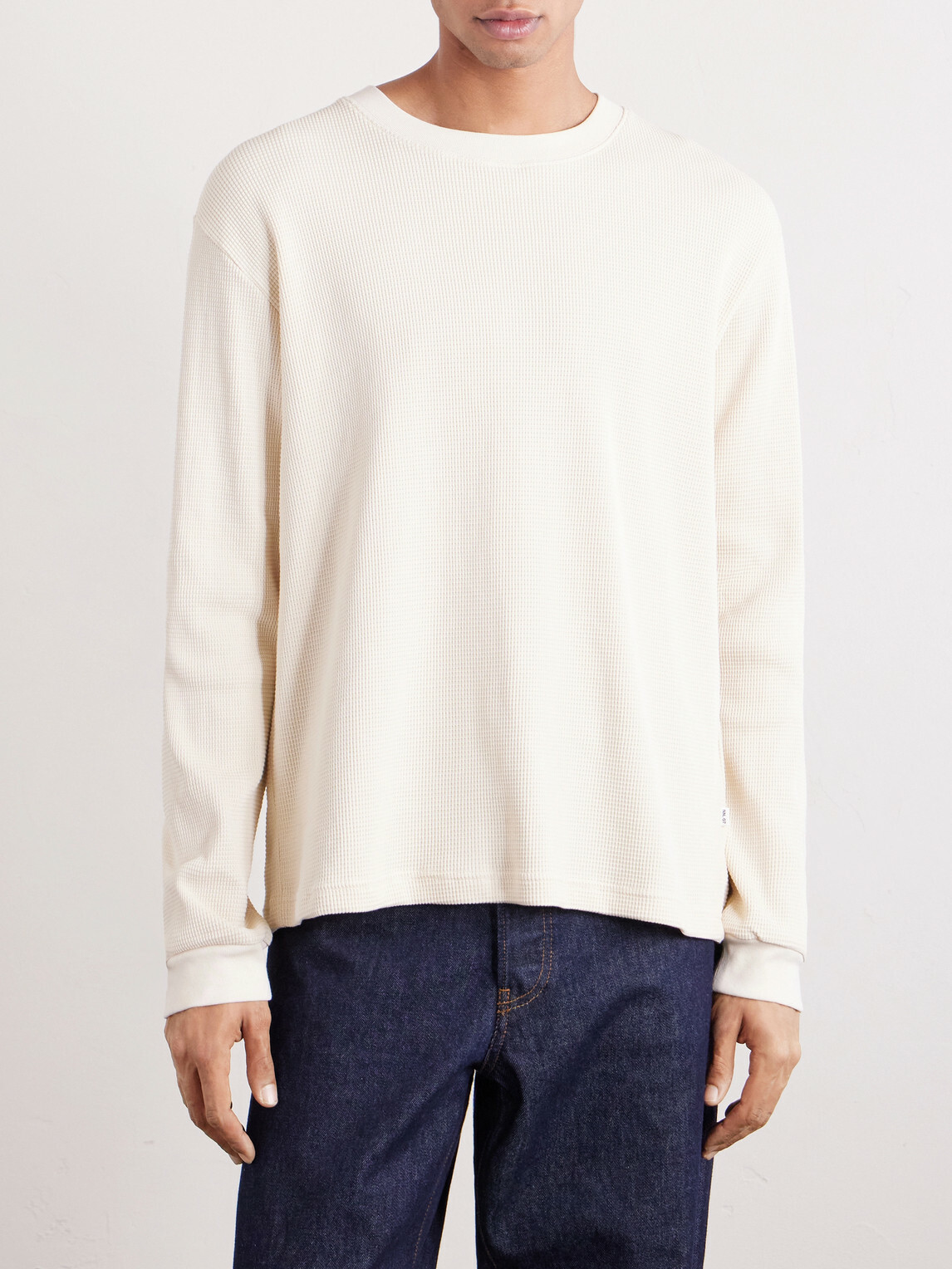 NN07 - Jett 30035 Waffle-Knit Organic Cotton Sweater - Neutrals