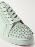 Christian Louboutin - Louis Junior Spikes Cap-Toe Suede Sneakers - Gray