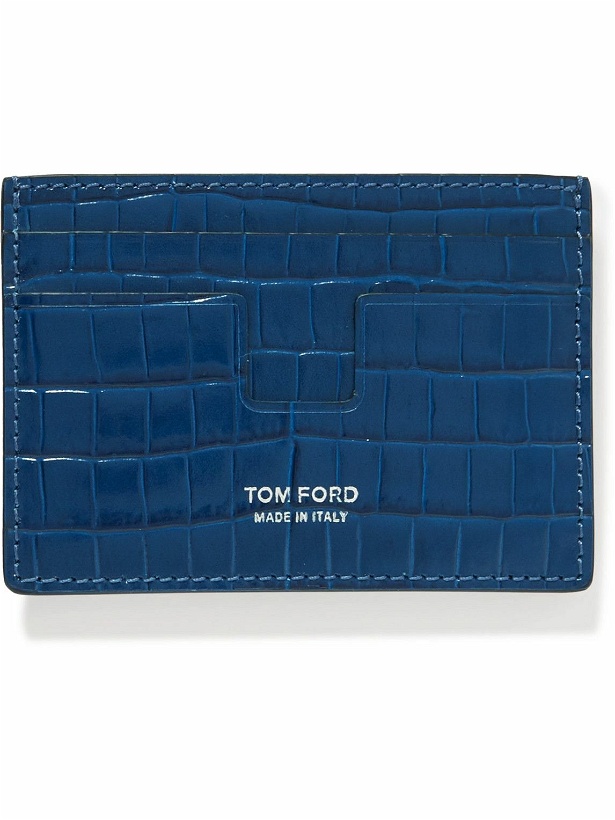 Photo: TOM FORD - Croc-Effect Leather and Silver-Tone Cardholder and Money Clip
