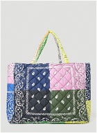 Cabas Bandana Print Quilted Tote Bag in Multicolour