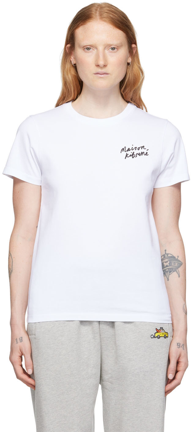 Maison Kitsuné White Cotton T-Shirt Maison Kitsune