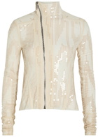 Rick Owens Lilies Gary Embellished Mesh Jacket Brown