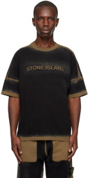 Stone Island Black & Taupe Printed T-Shirt
