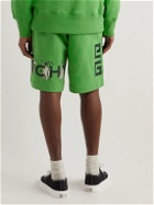 Givenchy - Josh Smith Straight-Leg Logo-Embroidered Cotton-Jersey Shorts - Green