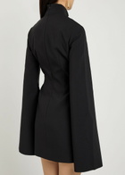 Solace London Laurel Bell-sleeve Crepe Mini Dress Black