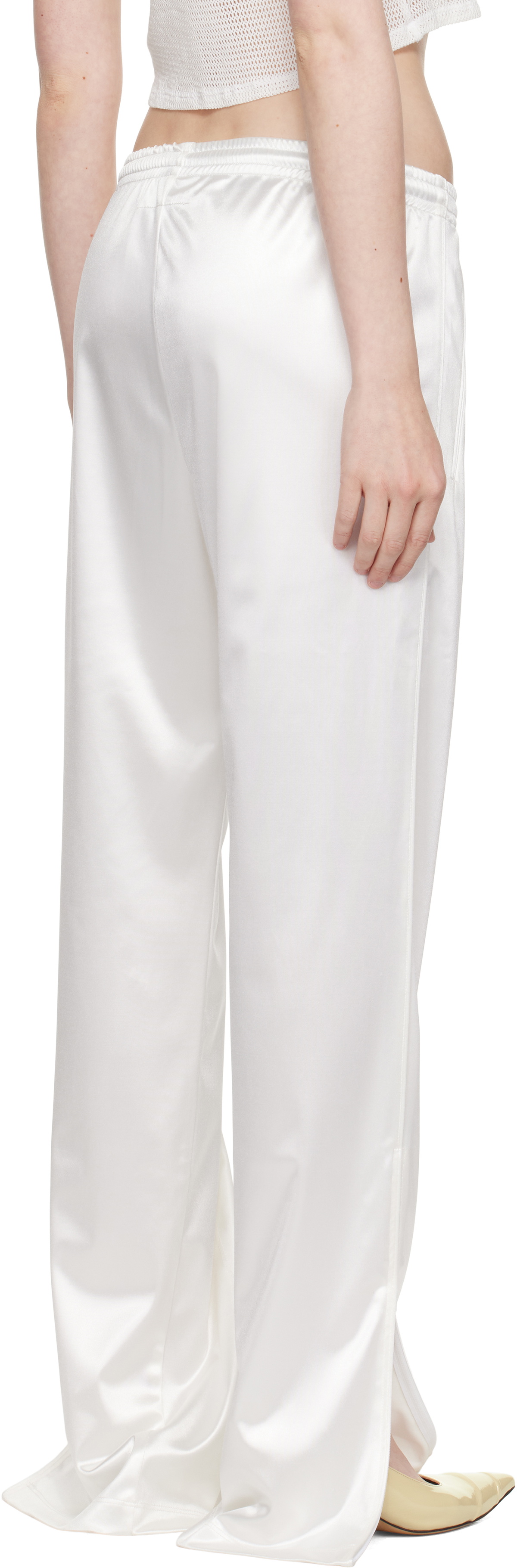 MM6 Maison Margiela White Satin Lounge Pants