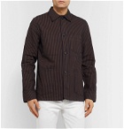 Officine Generale - Indigo-Dyed Striped Cotton Chore Jacket - Brown