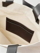 Jil Sander - Logo-Print Leather-Trimmed Canvas Tote Bag