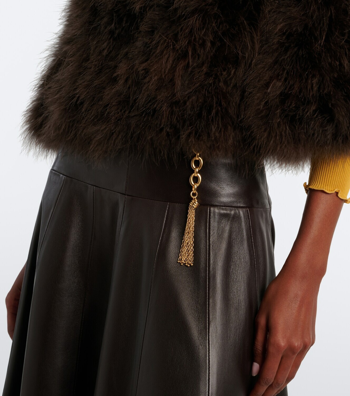 Yves Salomon Cropped feather jacket