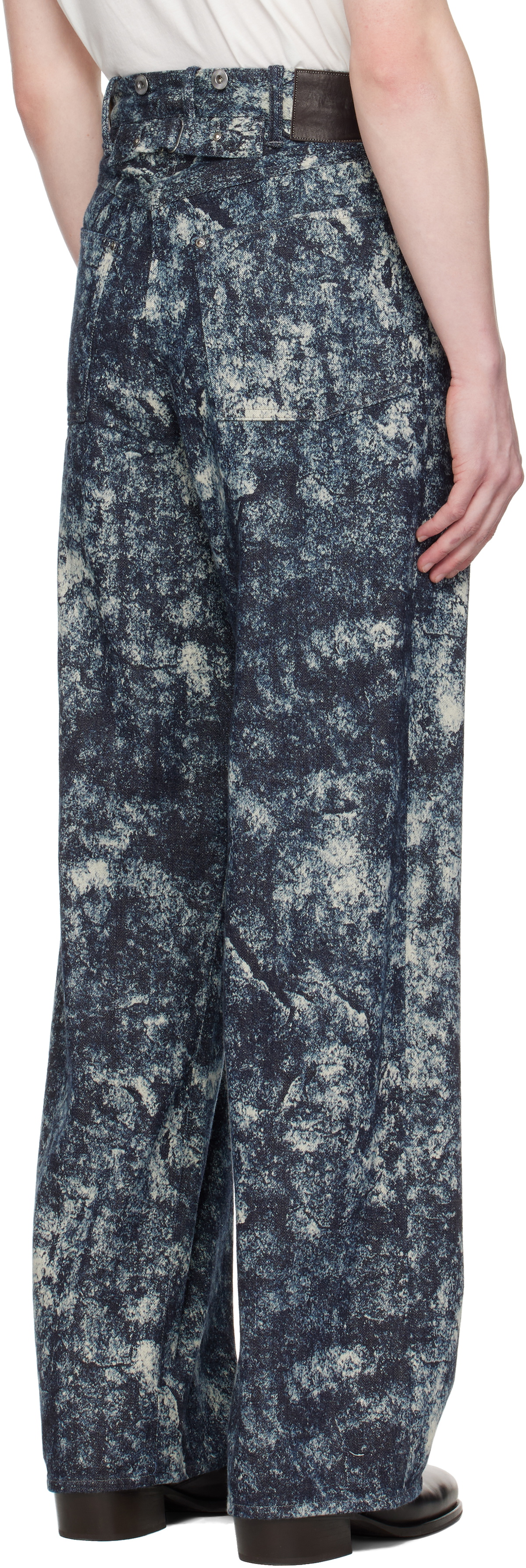 Taiga Takahashi Indigo & Off-White Lot. 704 Jeans