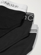 CALVIN KLEIN UNDERWEAR - Three-Pack Stretch-Cotton Briefs - Black