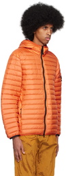 Stone Island Orange Garment-Dyed Down Jacket