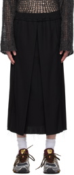 AIREI Black Pleated Midi Skirt