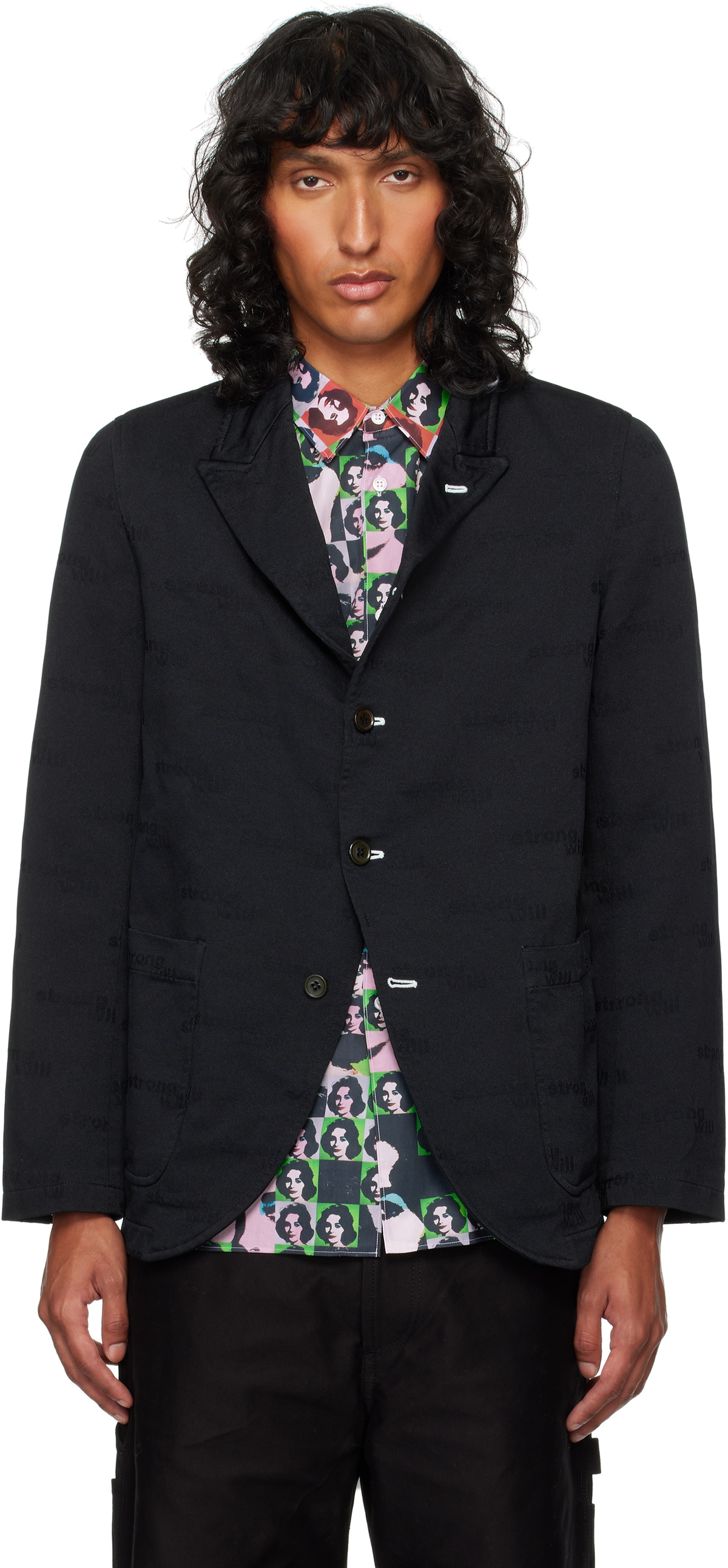 Comme des Garçons Shirt Navy 'Strong Will' Blazer