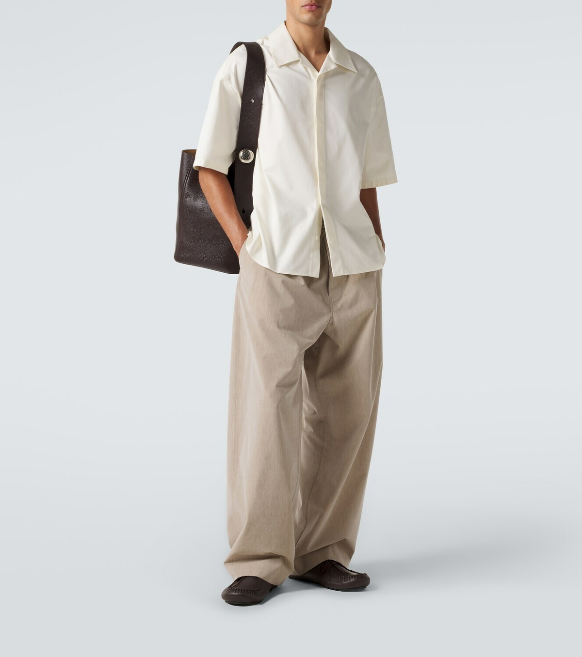 Loewe Wool and cotton wide-leg pants