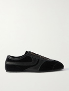 Dries Van Noten - Leather-Trimmed Suede Sneakers - Black