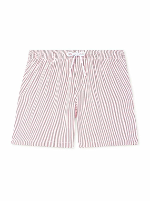 Photo: Loro Piana - Daneu Straight-Leg Mid-Length Striped Swim Shorts - Red
