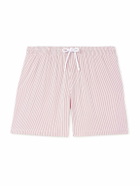 Loro Piana - Daneu Straight-Leg Mid-Length Striped Swim Shorts - Red