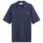 Palmes Men's Cotton Knit Polo in Navy
